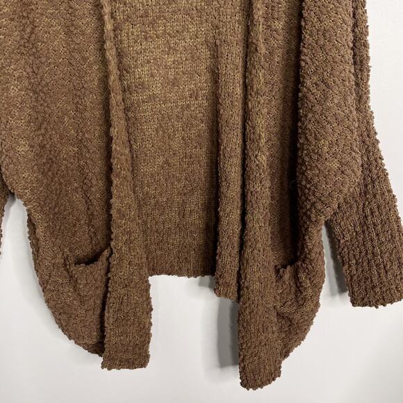 New Umgee Small S Brown Open Front Cardigan Sweater Open Knit Butterfly Sleeve - Picture 5 of 10